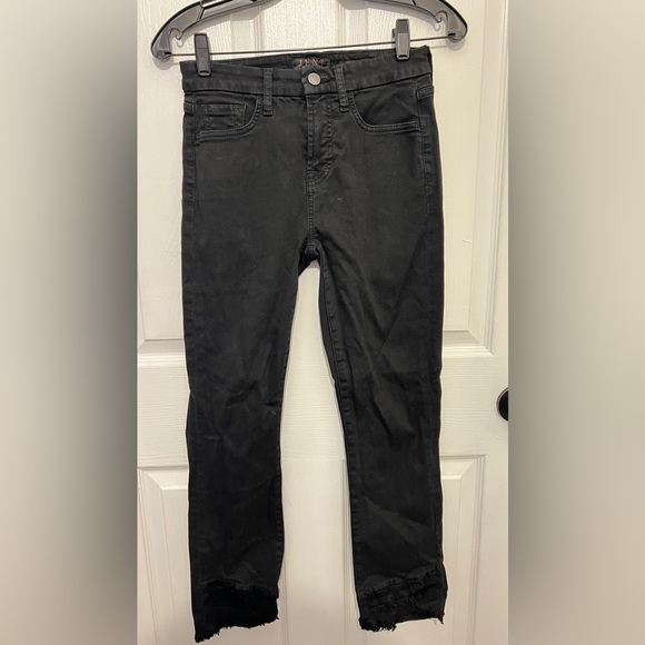 JEN7 by 7 FOR ALL MANKIND Women’s Black Ankle Straight Jeans Size 2 - Picture 1 of 5